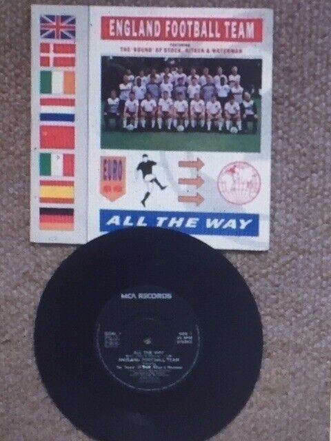 ENGLAND FOOTBALL TEAM All The Way Euro 88 7" Record **AS NEW**