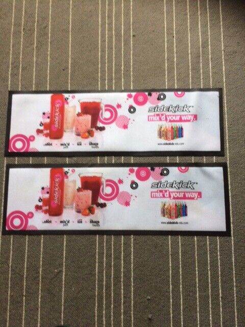 New Sidekick Shots Bar Mat Runners x 2