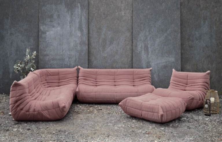 LIGNE ROSET 5 PIECE TOGO SUITE IN MICROFIBRE DUSTY PINK [983]
