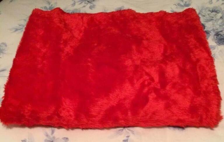 NEW RED FAUX FUR MATERIAL (2 yards x 64inch)