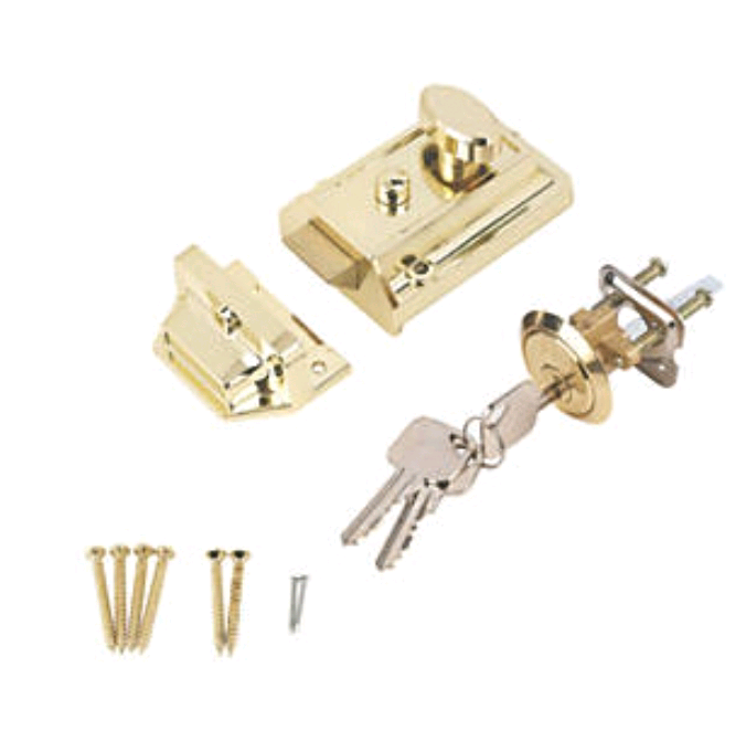 SMITH & LOCKE TRAD-BRS-60 TRADITIONAL NIGHT LATCH BRASS EFFECT 60MM BA