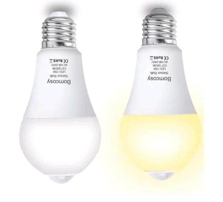 Bomcosy PIR Motion Sensor LED Bulb B22 2pack