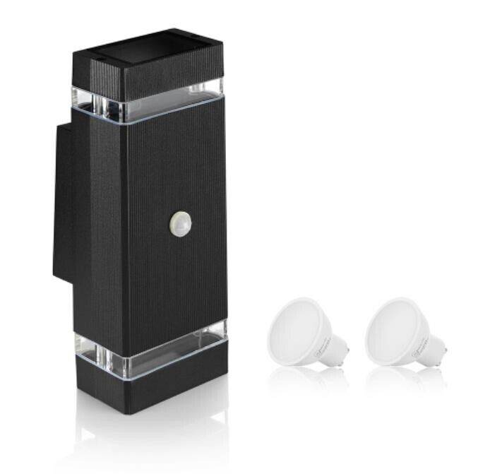 Modern Style Up & Down LED Wall Light With Sensor, Waterproof Function, Including 2 x GU10 Bulbs