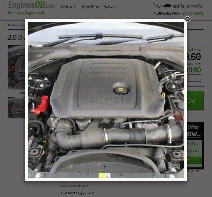 2.0 XE ENGINE / XF Jaguar Diesel 160-180 BHP AJ200D 2014-17 Diesel @ 3NGINES com