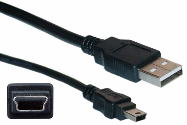 USB 2.0 Hi-Speed A To Mini-B 5 Pin Cable Power-Data Lead. USB Data Transfer Charger for cameras