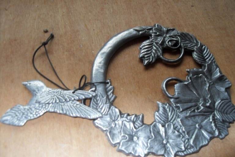 Pretty, Silver Coloured Metal Wind Chime/Decoration - £15