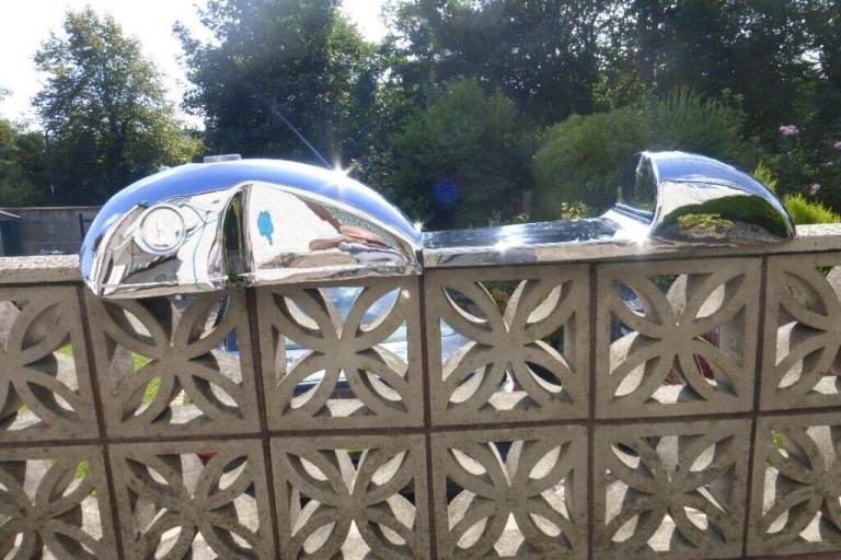 Chrome Steel Motorcycle Tank and Seat Cafe Racer