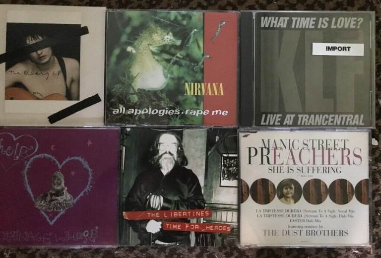 Nirvana, Hole, Manic Street Preachers, KLF etc, CD singles.