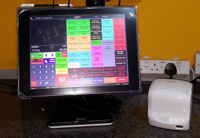 New Sam4s Titan S 15' Touchscreen Till 4 Chip Shop Takeaway Delivery & Fast Food Retail Hospitality