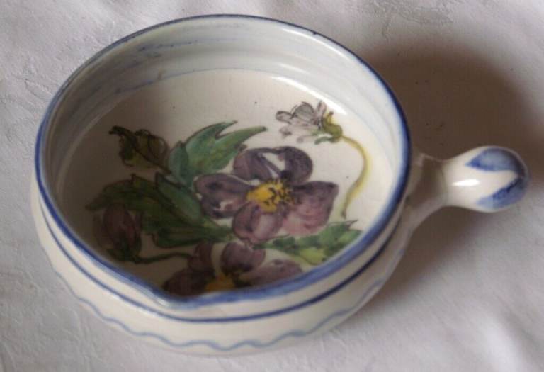 Soravia Albisola Antique Pouring Bowl with Floral Design