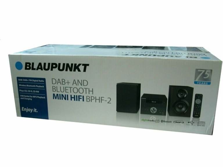 BNIB Blaupunkt BPHF-2 DAB FM Radio Mini HiFi CD Player Bluetooth Black