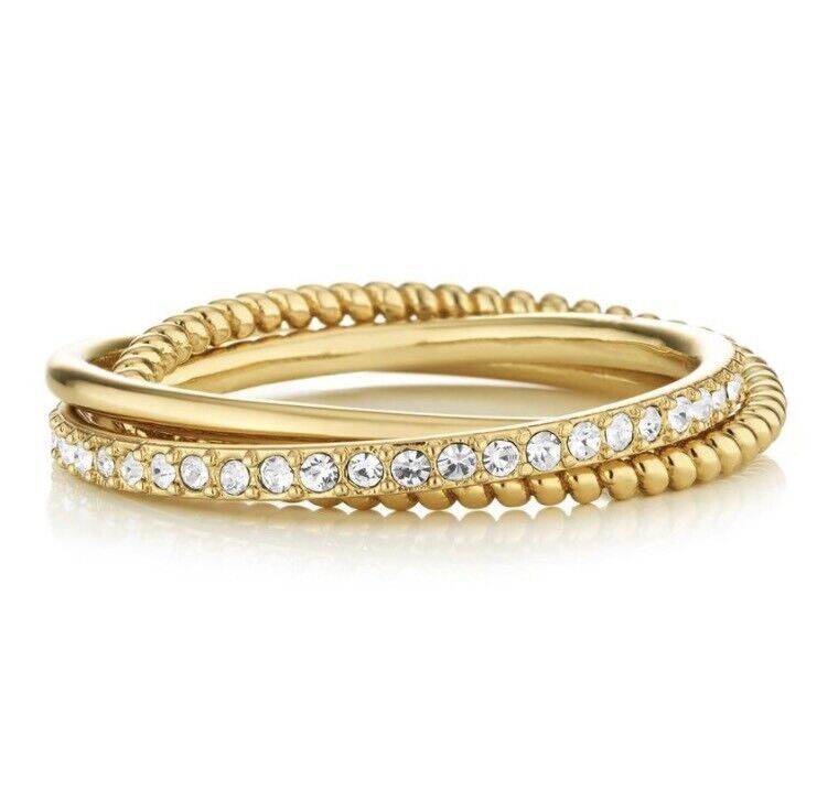 Gold plated cleo crystal ring Size K Brand New