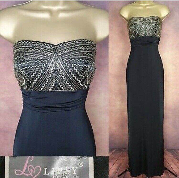 beautiful ladies dress from LIPSY  Black with gold sequin top 