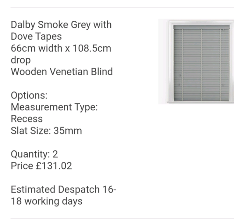2x venetian blinds (grey)