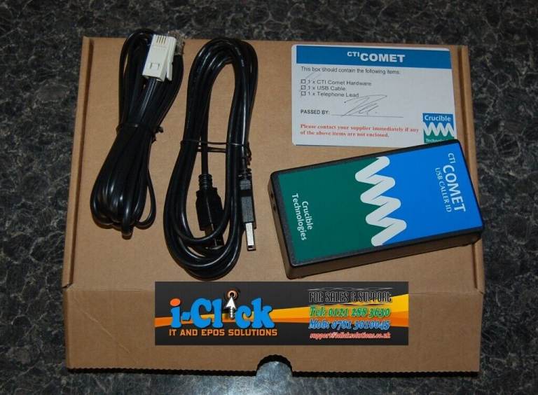 CTI Comet Crucible Caller ID Modem USB For Epos System & Phone Call Management Takeaway Restaurant