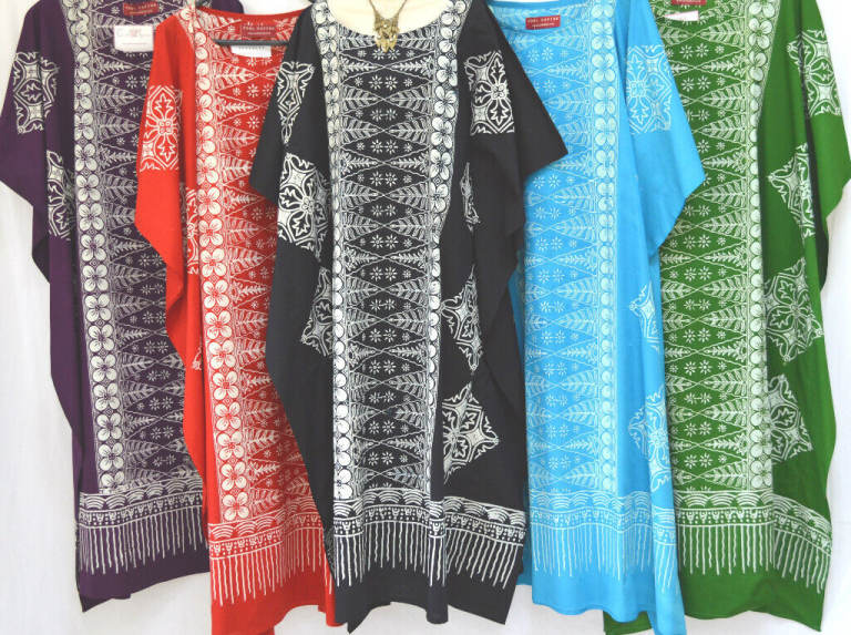 MALAYA 100% Cotton Kaftan Dress Maxi Long Tunic Batik One Size Plus Beach Plus Swimming Cover Up 
