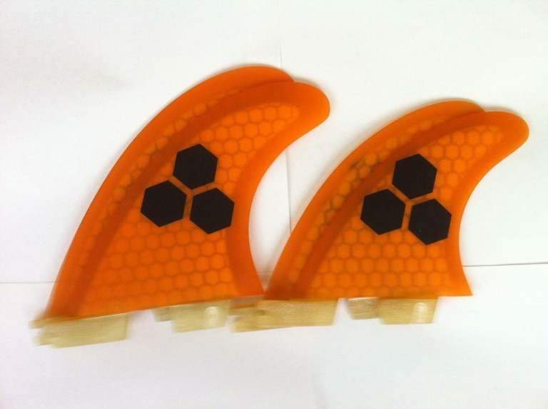 SURFBOARD FINS Honeycomb orange FCS II Surf, fcs 2 Quads sets fcs2