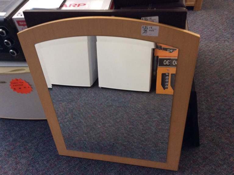 Large mirror, light wood frame #51976 £35
