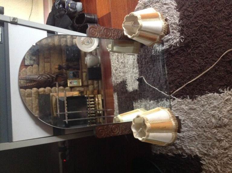 Antique wall mirror with lights