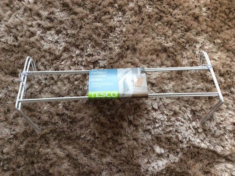 Set of 2 white radiator airers for clothes, towels etc, new