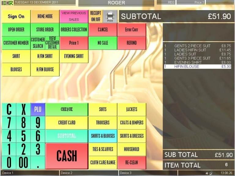 Dry Cleaning 15 Touch Screen EPOS System + Printer Till Draw Cash Register 