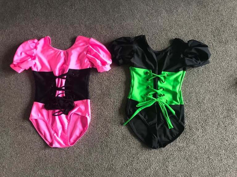 Two dance leotards. Age 3-6. Worn once for a show