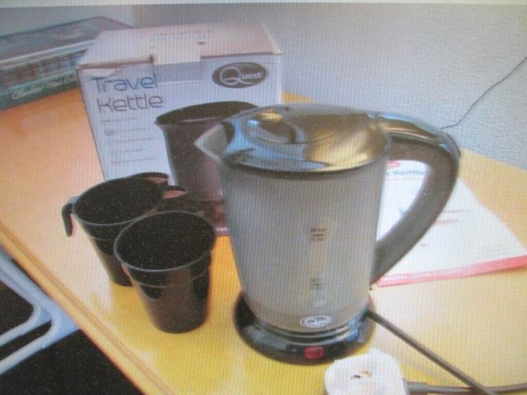Lightweight Travel Kettle Low Watts ideal Caravans, Motorhome, Camping  ETC New. 