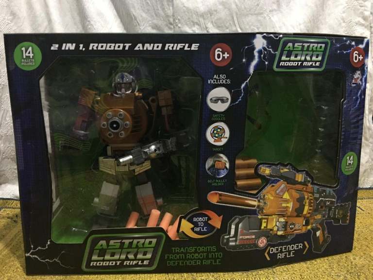 Astro lord 2 in 1 robot riffle transforms from robot to defender riffle Christmas gift