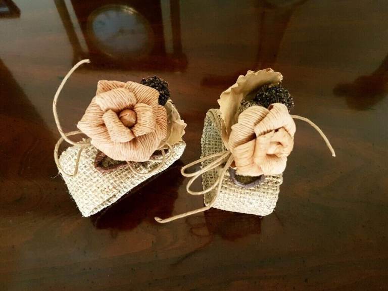 Set of 12 handmade burlap napkin rings 
