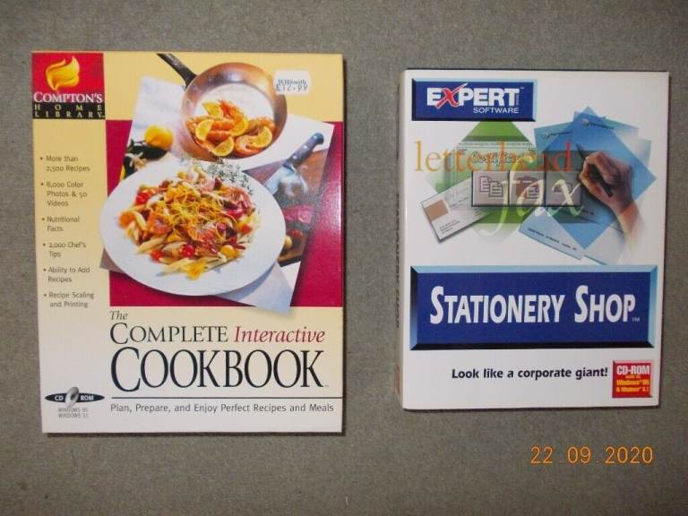 Interactive Cookbook and Stationery Shop PC CD Rom 