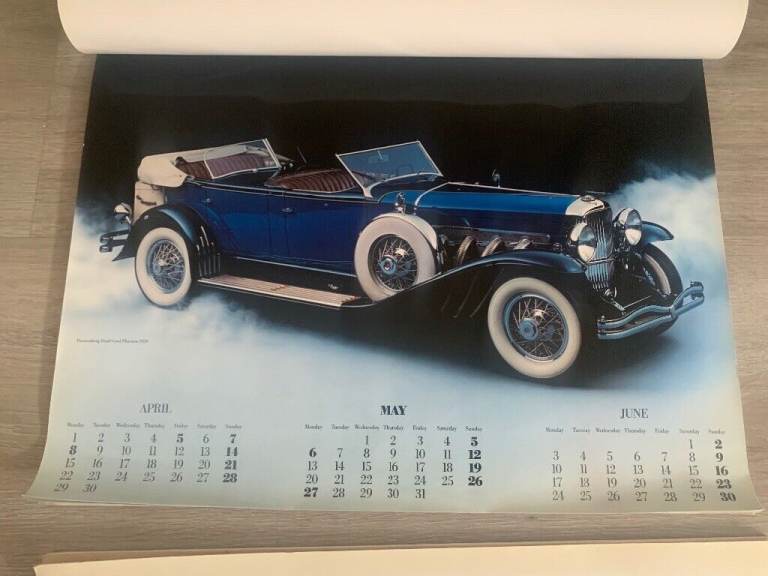 Vintage 1980s Car Calendar Prints for Framing (classic & concept cars) FORDTHORNE - 52cm x 38cm