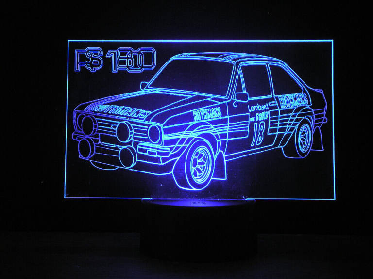Ford MK2 ESCORT RS 1800 LED Illuminated Etching Display Light Colour Changing