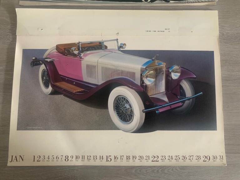 Vintage 1980s Car Calendar Prints for Framing (classic & concept cars) FORDTHORNE - 52cm x 38cm