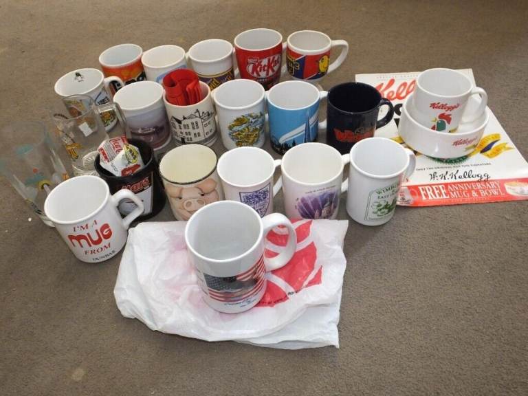 VARIOUS MUGS, CUPS, GLASSWARE FOR SALE...SEE PHOTOS