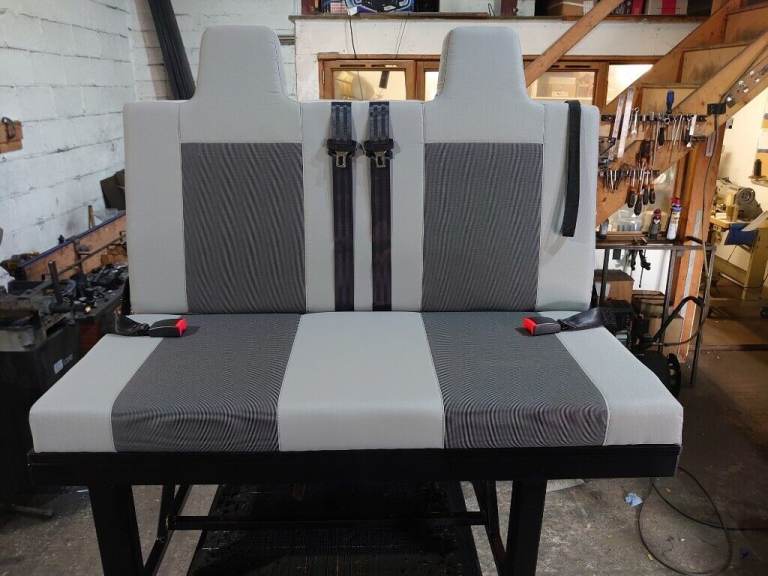 VW T6 Austin pattern upholstered 3/4 Rock and Roll bed/seat, Delivery available.