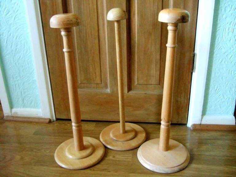 Hat wig Stands Vintage wooden  rare!