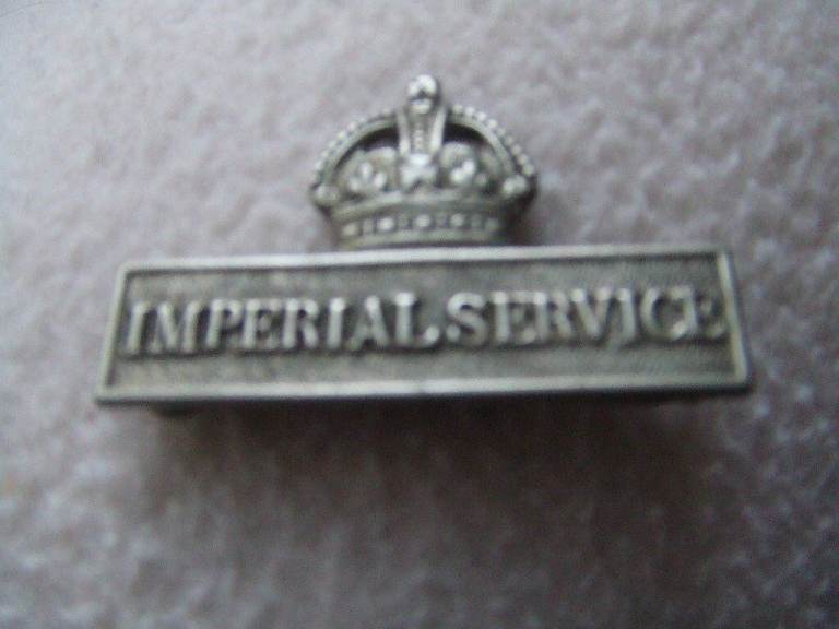 WW1 IMPERIAL SERVICE. PIN BADGE,