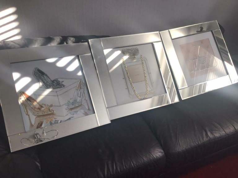 3 x Mirrored Pictures 55 X 55cm NOW 