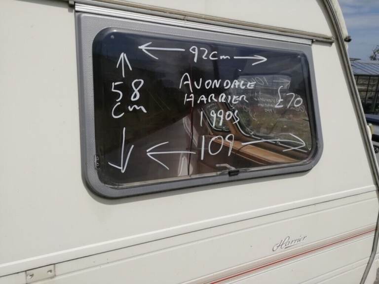 Avondale Harrier Caravan offside window