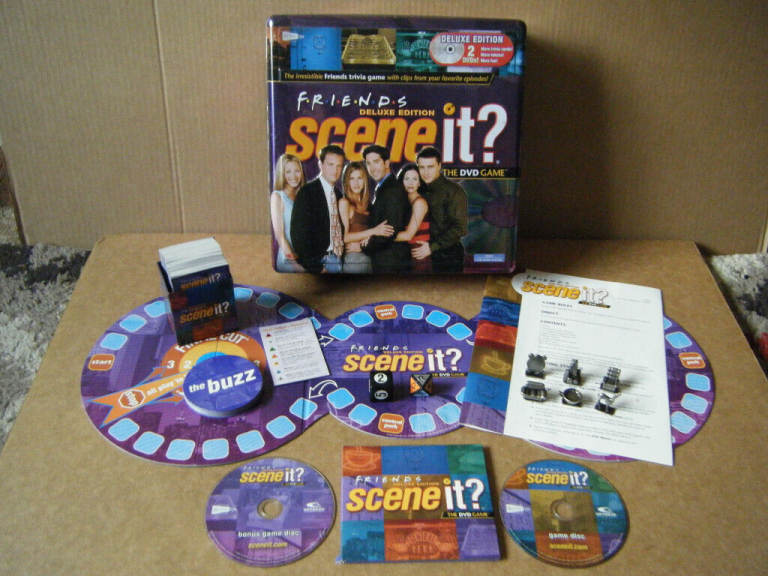 FRIENDS SCENE IT. Deluxe Edition with 2 x DVD's game in tin. By Screenlife 2003. Complete.