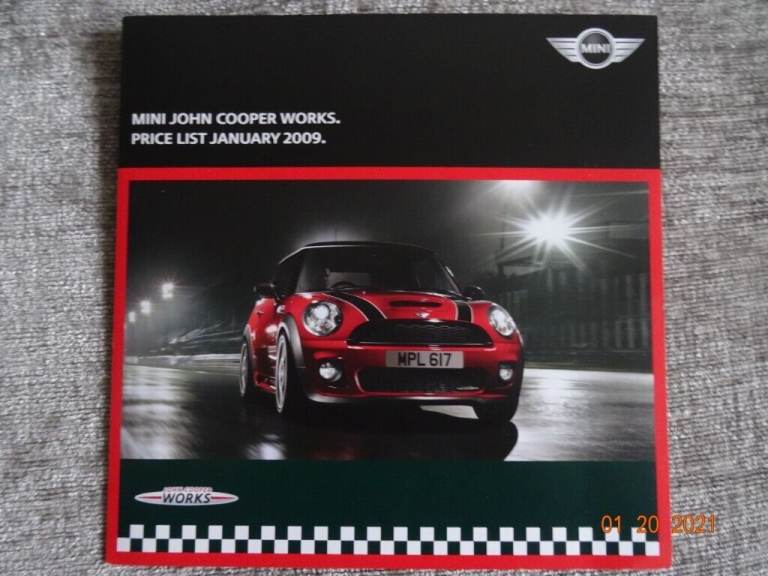 BMW MINI JCW Price List January 2009
