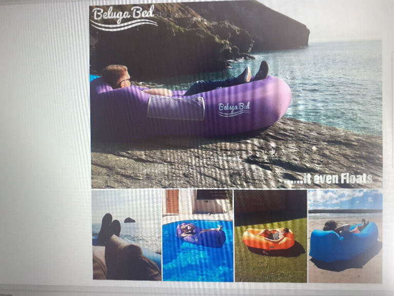 Inflatable Lounger BELUGA BED BLUE