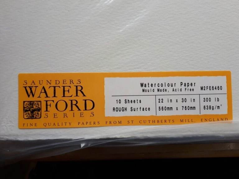 NEW Saunders Waterford Paper 638 gsm Sheets Pack 10 (Original price £ 90)