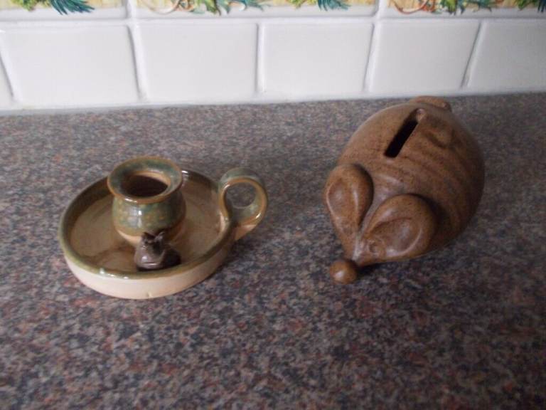 Two mouse ornaments very good condition