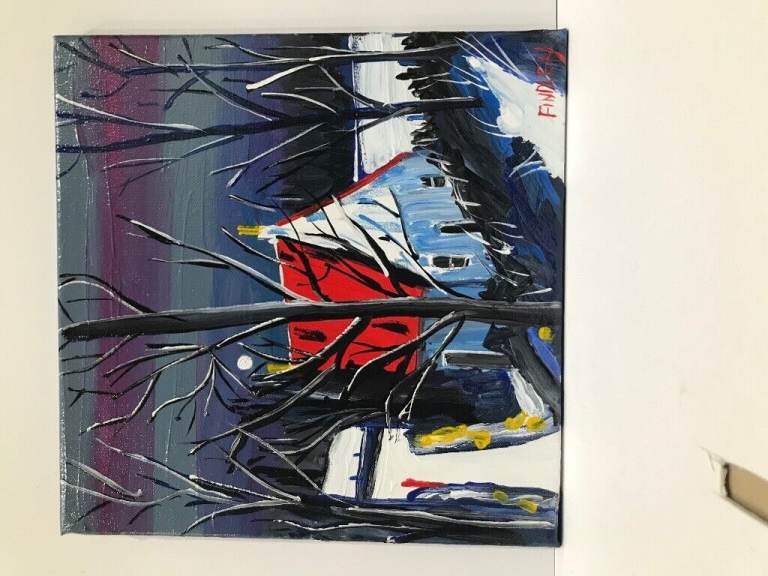 Original oil painting called lioness road Kintyer