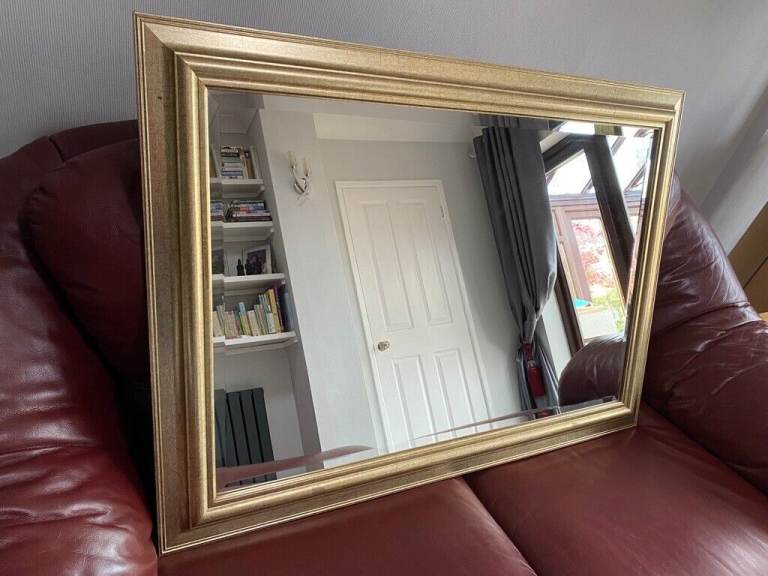 Good quality, large, modern, gold/gilt framed mirror