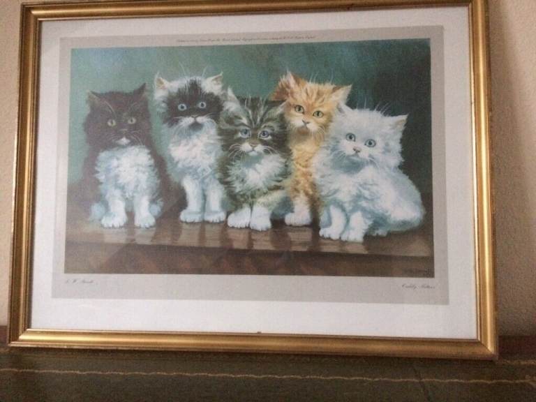 Artist L W  STONELL  cuddly kittens Print