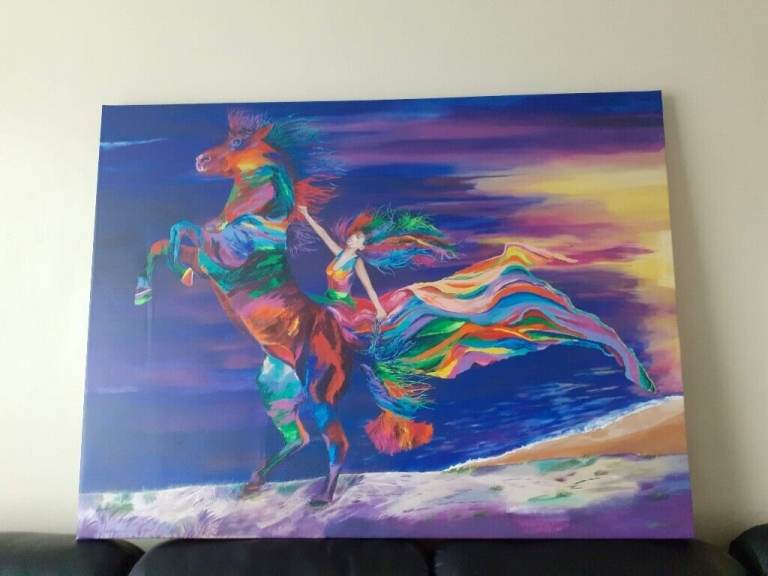 linzi lynn - night ride - usa artwall canvas print 