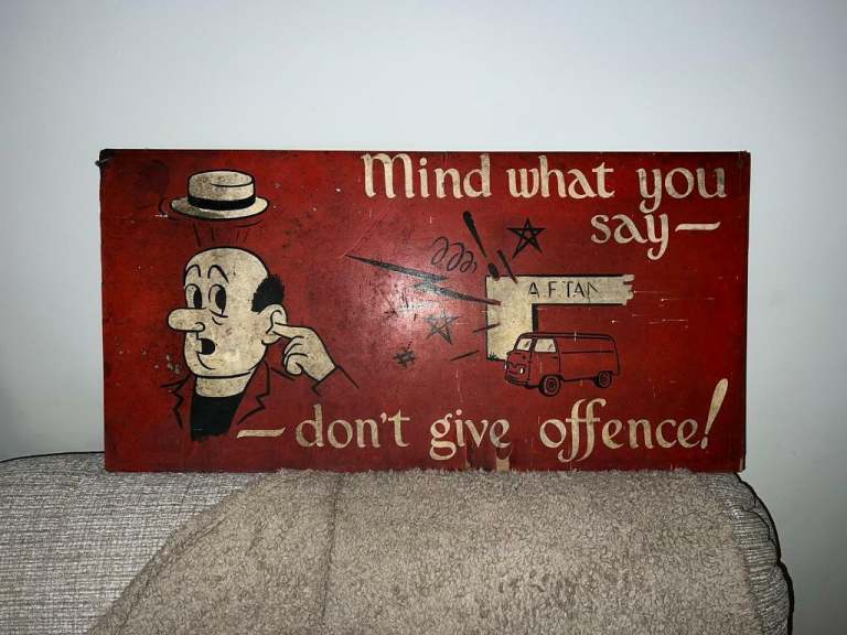 Double sided garage sign 