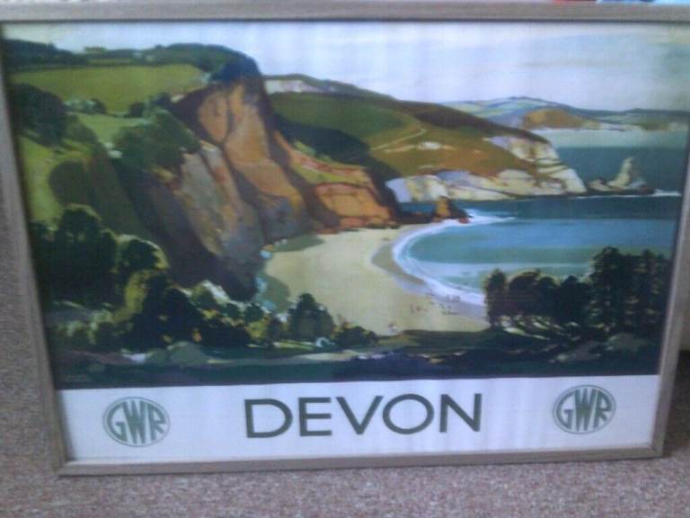 G W RAILWAY POSTER    DEVON    FRAMED   £40
